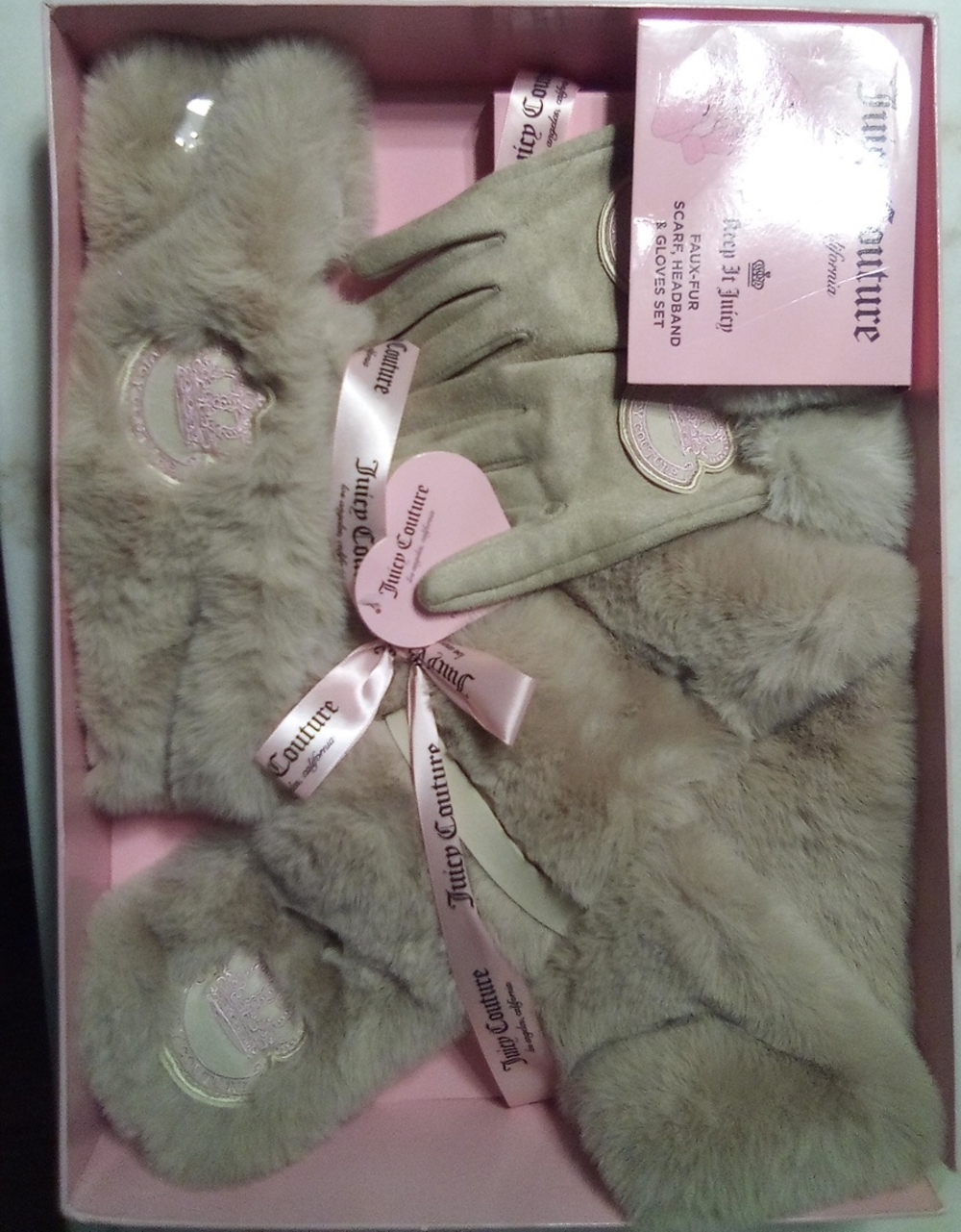 Juicy's 3 Pc. Cozy, Scarf, Headband& Glove Set